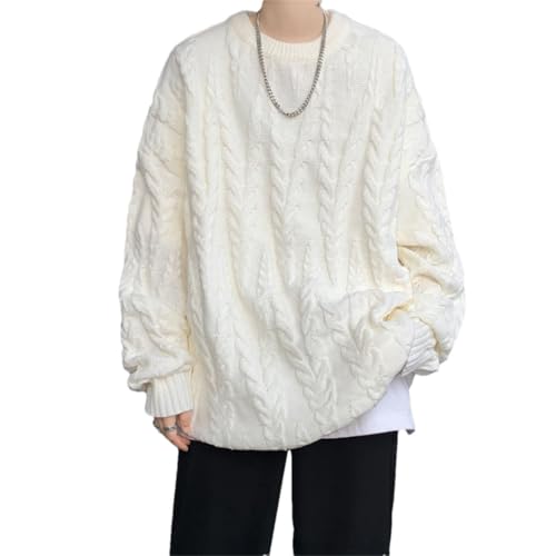 Men's Winter Knitted Sweater Solid Color O-Neck Loose Pullovers Streetwear Couple Sweaters