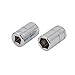 Aexit 1/4-inch Square Hand Operated Tools Drive 3/8-inch 6 Point Impact Socket Silver Tone 2pcs Model:35as307qo653