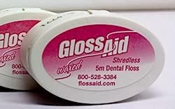 GlossAid Paquete de 6 hilos dentales encerados de monfilamento sin trituraciones, 16.4 ft cada uno