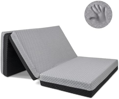 Milliard Dual Sided Premium Tri Folding Mattress, Memory Foam Foldable Mattress with Waterproof Washable Cover, Twin XL (78"x 38"x 6") + Bonus Eye Mask Included