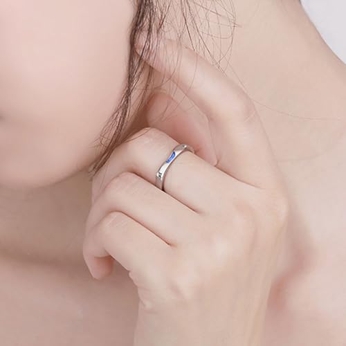 Image of Sun and Moon Couple Rings Set Adjustable Rings Black White Couple Rings for Girlfriend and Boyfriend Valentine's Day Gift Jewelry