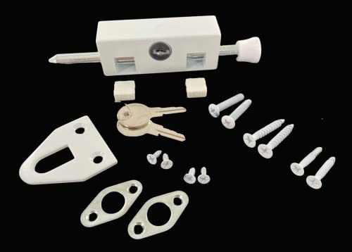 Pro-Lok Entry Armor Epl-106-W Patio Door Lock- Keyed Lg Rectangle (White Finish) #TOP2