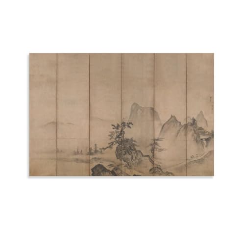 Peinture sur toile Paysage de montagne Tenshō Shūbun décoration murale