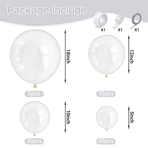 Clear Balloons Garland Kit, 133Pcs Latex Balloons Arch Different Sizes Party Balloon For Birthday Party Graduation Baby Shower Wedding Holiday Balloon Decoration #TOP1