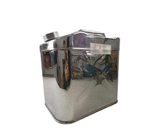 Thicken Stainless Steel Oil Drum Petrol Drum, 10L-40L Diesels Can Fuel Tank Car Spare Gasoline Barrel, Road Travel Portable Gas Station, Automobile Small Boat Transport Oil Drum, 0.8MM Thicken, Multi-