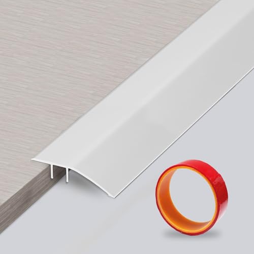 Yunlaishaocer Striscia Di Transizione Per Pavimenti Alluminio,Soglia di Dislivello Metallo Soglia della Porta, Alluminio Profilo di Transizione Pavimento per Dislivello di 5-12mm(0.9mx4.3cm,Argento)