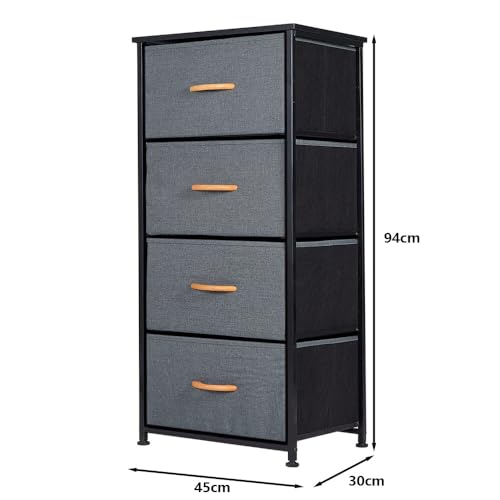 Panana Dresser Storage Tower Bedroom Cabinet Stand with Removable Fabric Drawers Bins for Closet - Steel Frame, Wood Top Organizer for Bedroom, Entryway, Closet, (4 Drawer) - Image 2