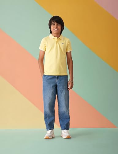 Image of Amazon Brand - Symbol Boys Cotton Rich Solid Polo Tshirt | Collar Tshirts | Half Sleeves | Plain-Regular Fit