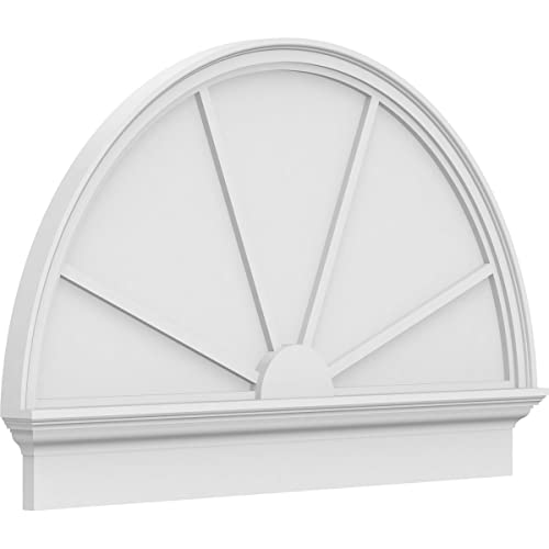 44"W x 28-3/4"H x 2-3/4"P Half Round 4 Spoke Architectural Grade PVC Combination Pediment