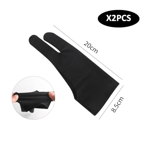 2 Stücke Malhandschuhe, Anti-Fouling- Und Anti-Schlupf-Kunsthandschuhe, Ölmalerei-Skizzzubehör Und Malereifingerabdeckung (Schwarz).