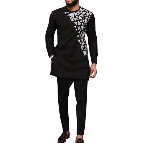 African Mens Suits Dashiki Party Outfits Print African Formal Attire Nigerian Clothes 2 Piece Men Cocktail Wear