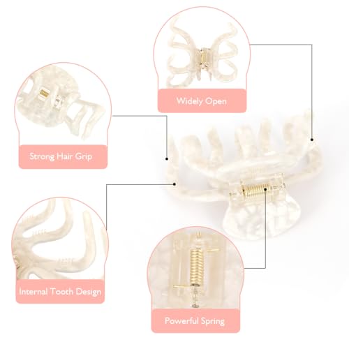 White No-slip Good High Grasp Hair Claw Clip Big Acetate Hair Claw 1 Piece