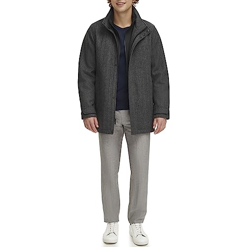 DOCKERS Men's Wool Melton Two Pocket Full Length Duffle Coat2