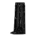 CAGLGLZ Womens Boots Knee High Boots Women Pointed Folding Wedge Heel Boots for Women Glitter Rhinestone Boots Padlock Pointed Toe Pull-On High Boots(8.5,Black)