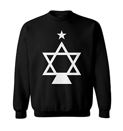 Tcombo Star of David Christmas Tree - Hanukkah Toddler Fleece Crewneck Sweater