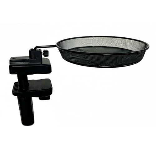 Railing/Fence/Pole Mount Bird Feeder 8' Metal Mesh Birdseed Tray for Deck/Balcony/Porch Wildbird Feeding Large Clamp(3' Max) Platform Wild Bird Feeder