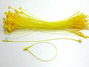 100 Pieces Many Colors and Sizes Snap Lock Pin Security Loop Plastic Tag Fastener (5"-Yellow)