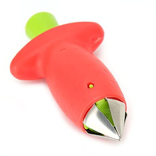 FECAMOS Descascaradora de Fresas, cómodo Cuchillo pediculado para Frutas Presione el botón para guarniciones para...