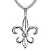 Produktbild BOBIJOO JEWELRY - Anhänger Halskette Fleur-de-Lis Mann Edelstahl Royalist Templer Patriot Kette 60 cm