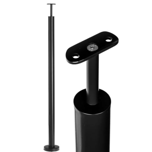Poteau de garde-corps pour sécuriser un escalier intérieur en inox noir