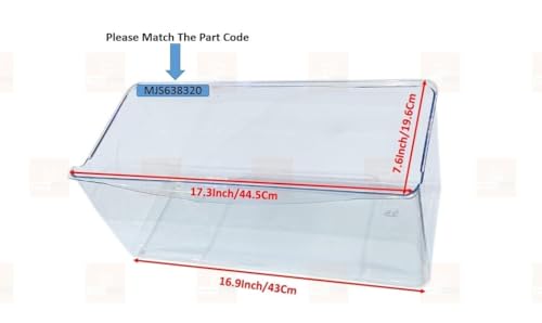 Image of Refrigerator Vegetable Box Compatible with LG Single Door Fridge 165L to 215L | Durable Transparent Crisper Drawer Replacement | Easy Fit & Sturdy Build (Fridge Basket MJS638320)