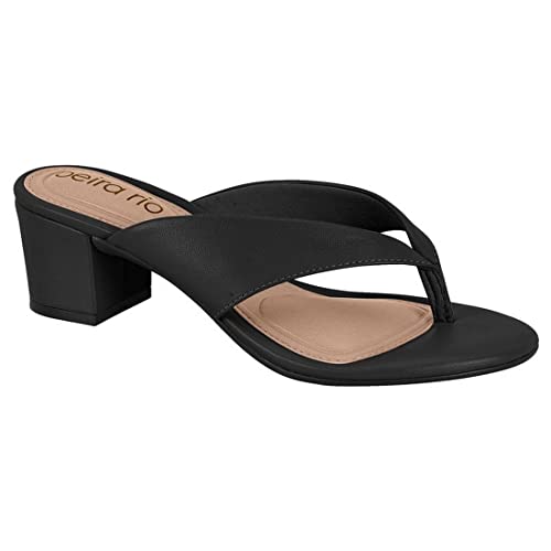 TAMANCO FEMININO DEDO BEIRA RIO 8246.1159 SALTO BLOCO 5 CM Cor:Preto;Tamanho:33