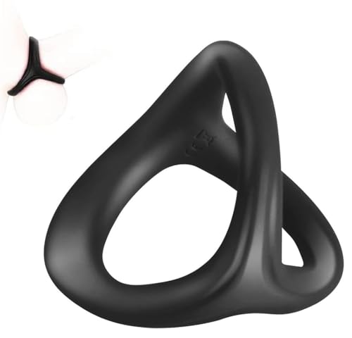 Ninonly ペニスリング コックリング 3重束縛 Y型ペニスリング シリコン 脱落防止 男性用（ブラック） - 画像1