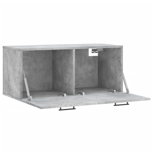 Armoire murale design gris béton meuble suspendu chic 80 cm en bois robuste - 7