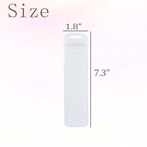 Image of 100 Pcs Beadable Pen Packaging Bags for Small Business, Clear Pen Bag for Bead Pens, Resealable Zipper Smell Proof Storage Bags for Packaging Lipgloss, Jewelry, Cosmetic,Candy 1.8x7.3inch