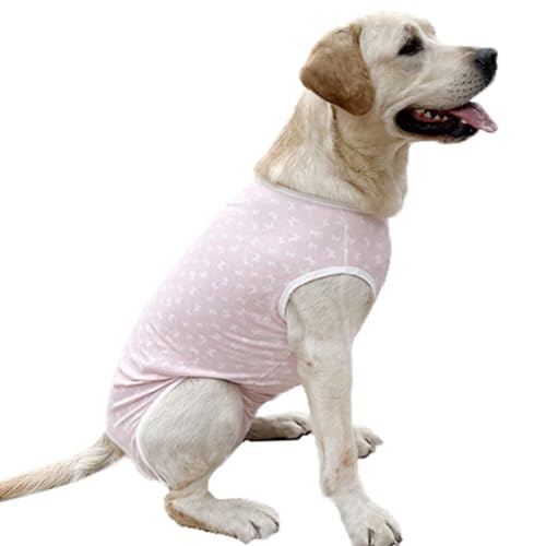 Image of Recovery Suit Post Surgery for Large Medium Dog, Spay Recovery Suit for Male and Female Dogs, Post Surgery Dog Onesie, Substitute E-Collar & Cone (Pink-4XL)