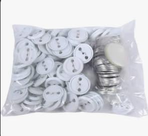 100Pcs DIY Badges with Pin, 44mm Customised Design Logo Button Badge Housings, Transparent Plastic Covers for Personalized Pin-Back Badges