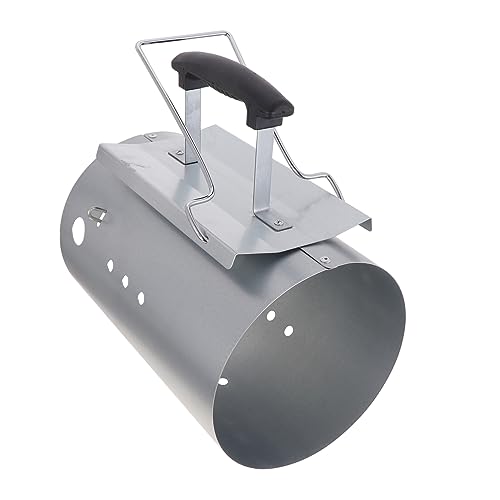 KONTONTY Accendifuoco per Barbecue a Ciminiera in Acciaio Zincato Manico in Nylon, Stufa a Carbone Fori di Ventilazione per Accensione Rapida, per Barbecue all’Aperto e Cucina all’Aperto