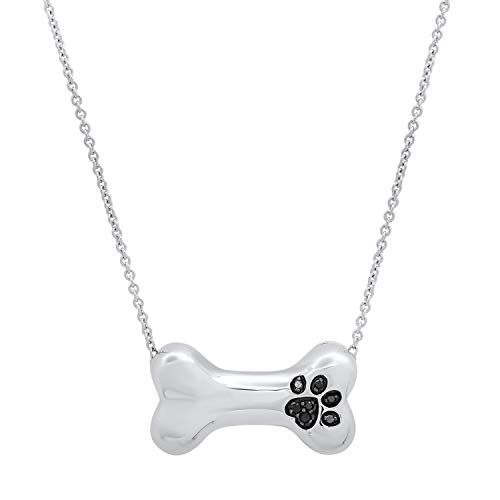 Dazzlingrock Black Diamond Bone Pendant