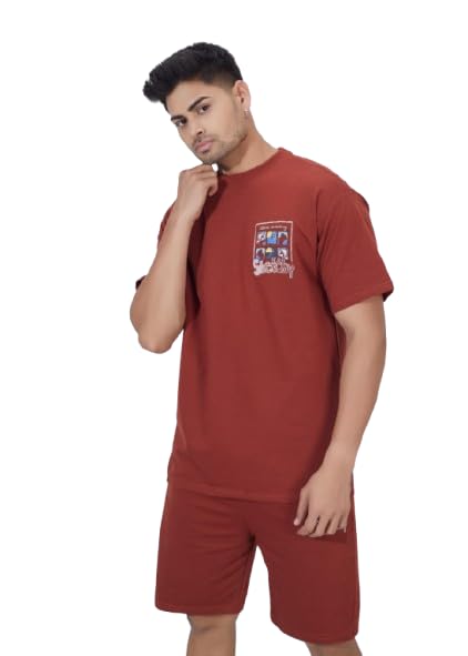 Men’s Cotton Rich Oversized T-Shirt & Shorts Co-ord Set