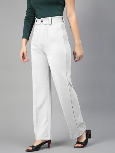 Image of Mehrang Trousers for Women, Formal Pants for Women, Straight Fit Pants