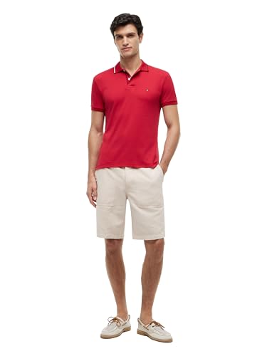 Image of Tommy Hilfiger Men's Short Sleeve Casual Polo Shirts in Slim Fit with Liquid Cotton and Cuff Designs