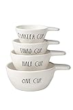 Rae Dunn Stem Print Stoneware Measuring Cups - Set of 4