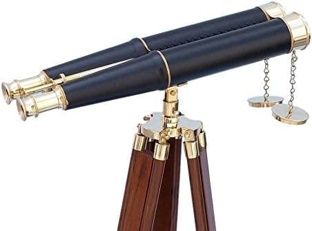 Binoculares con trípode de madera y base ajustable miniatura 2