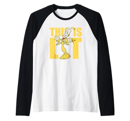 T-shirt raglan Disney la Belle et la Bête Lumiere pour fan de pop culture