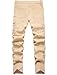 Anbreuinron Boy's Khaki Stacked Jeans Skinny Fit Ripped Destroyed Distressed Fashion Comfy Denim Jeans Pants,14