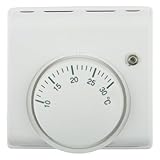 Yuanpgky Termostato mecánico con interruptor de encendido/apagado, controlador de temperatura no programable de 220 V CA para calefacción por suelo del hogar, rango ajustable de 10 ° C-30 °C, adecuado