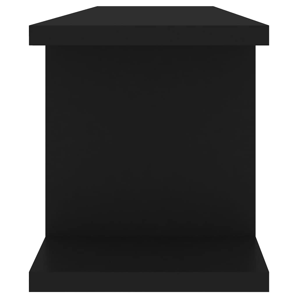 Estantería de pared negra 75 x 18 x 20 cm, moderna estantería de madera robusta con montaje invisible para salón, dormitorio y baño