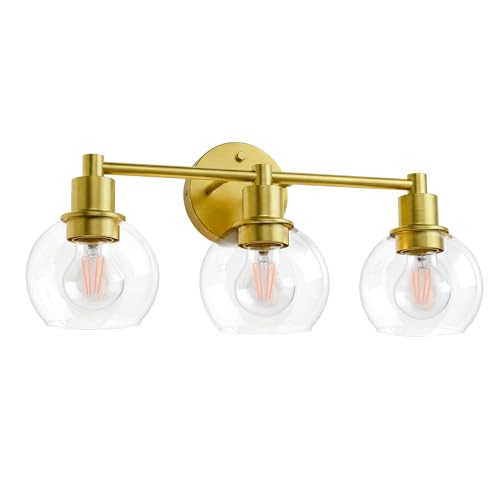 Espird 3 Light Bathroom Light Fixtures, Brushed Brass Bathroom Vanity Lights, Modern Vanity Lights 3-Light Globe Bathroom Vanity Lighting Fixture Over Mirror by Espird - Used condition - Image 9