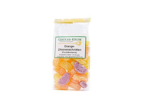 Orange-Zitrone Schnitten | Zitronen und Orangen Bonbons | Fruchtbonbons | Kräuterbonbons | Zitronen und Orangen Drops | Zitronenbonbon | Orangenbonbon | Gerüche-Küche | (120, Gramm)