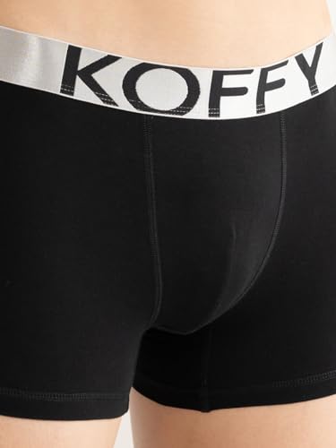 Image of KOFFY Men's Malleable Cotton Lycra Long Trunk with Minus Cutting Pouch and Moisture Wicking Properties