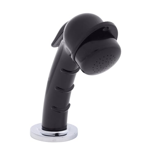 Ambassador Marine Deck-Mount Sprayer- Small Black Sprayer, 6' Stainless Steel Hose, Low Profile Holder - 134-0023-KP-W