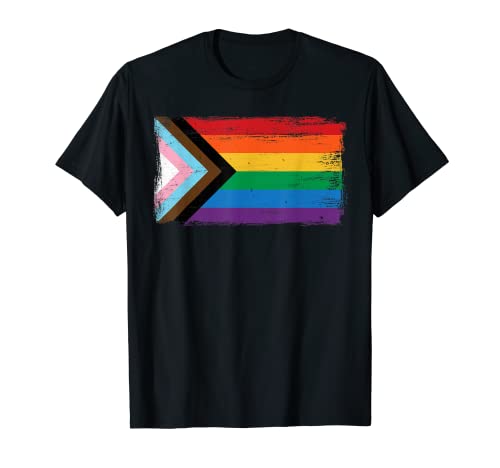 Progress Pride Flag LGBT Month Gay Lesbian Transgender T-Shirt