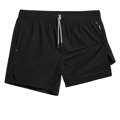 maamgic Mens Running Shorts with Compression Liner 5