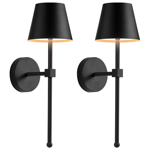 VISDANFO Lámpara de pared inalámbrica con batería, juego de 2 unidades, 5200 mAh, pequeñas luces LED de pared con mando a distancia, 3 colores, regulable, para salón, dormitorio, pasillo, exterior