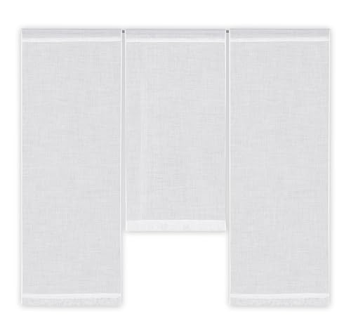 Clever-Kauf-24 Mini-Flächenvorhang-Set, 3-teilig, Weiß, Transparent, 2X...